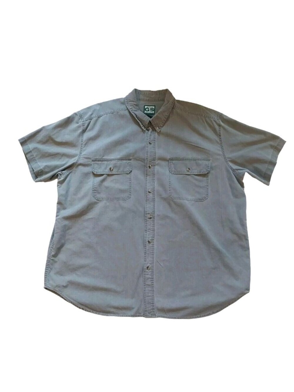 Gander Mountain GS Guide Series Mens 2XL Gray Short Sleeve Button-Up Shirt 100%